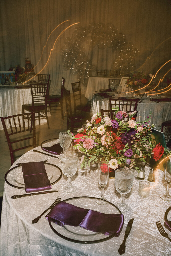 groovy wedding reception table decor